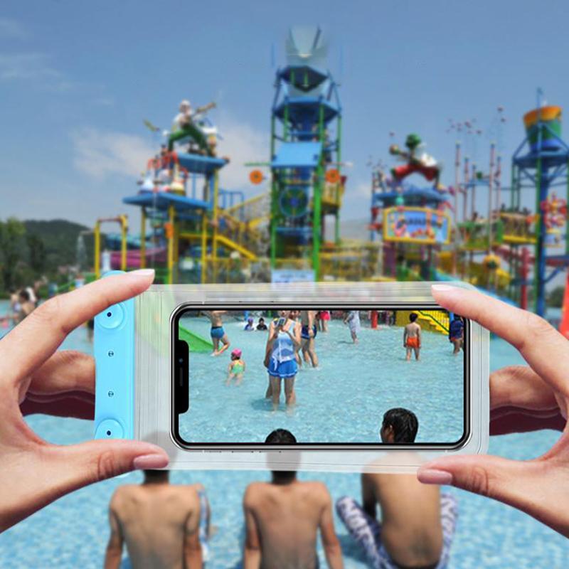 Universal Waterproof Phone Pouch Flexible Lightweight Dry Bag Sealed Case for Swimming Beach and Pool