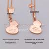 V Gold 18K Rose Gold Double Gourd Necklace with Natural Carnelian, White Mother-of-Pearl, and Diamond Inlay.