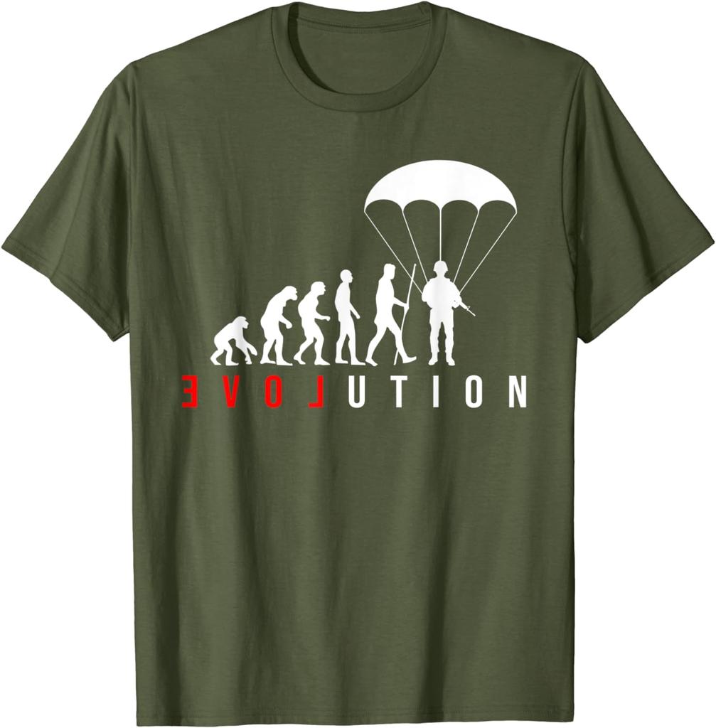 Paratroop Paratrooper Soldier Love Evolution TShirt Short Sleeve Casual 100 Cotton Shirt