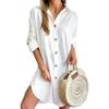 Autumn Casual Long Sleeve Lapel Button Shirt Dress Women's Clothing