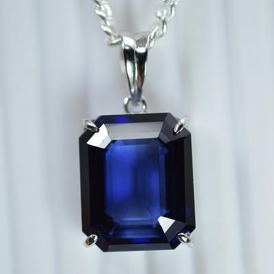 Certified 37.25 Ct Natural Blue Tanzanite Pendant 925 Sterling Silver Jewelry