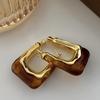 Retro U-Shaped Metal Hoop Earrings - European & American Style, Women's Niche Fashion Ear Studs