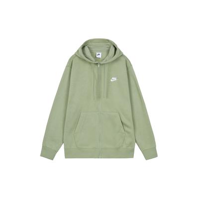 Nike Solid Color Letter Print Zip Hoodie With Drawstring Men Tops Oil-Green BV2646-386