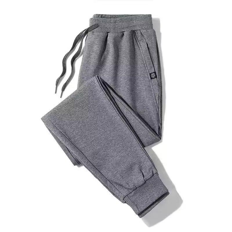 Fleece Pants Men's Casual Trousers Autumn and Winter New Plum Blossom Zipper Outer Wear Sports Thermal Sweatpants