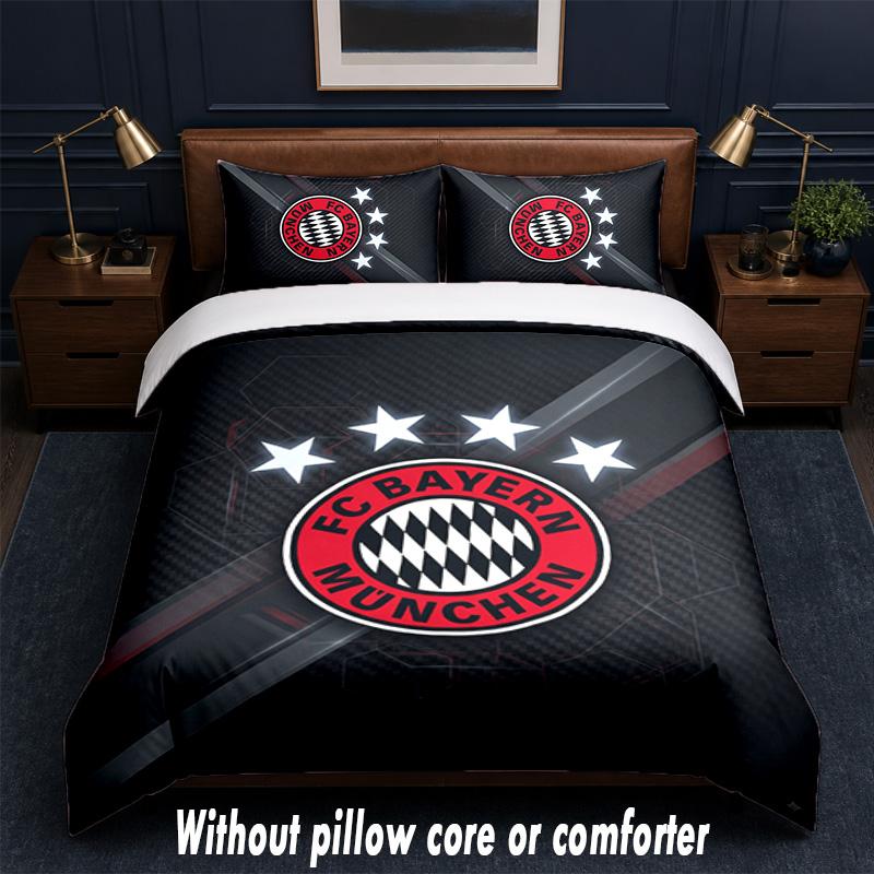 Set Biancheria da Letto Design Bayern Monaco 1 Copripiumino + 2 Federe Morbido Traspirante Biancheria da Letto per la Casa