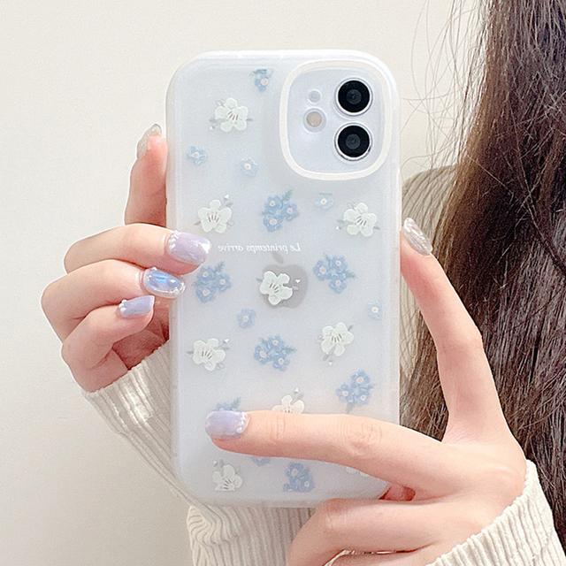 

Чехол для телефона с милым цветком для Iphone 11, чехлы для iPhone 13 14 Pro Max 12 X Xs Max Xr 7 8 Plus Se 2022 2020, задние чехлы с круглой рамкой For iPhone 14