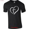Heart Cross T Shirt Christian Vintage Top For Everyday Wear Designer Clothes Graphic Stretched Breathable Streetwear