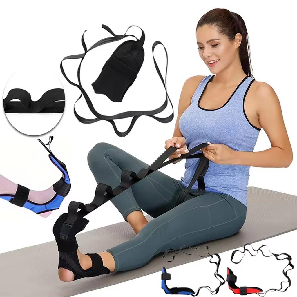 Yoga-Dehnband mit verstellbaren Schlaufen für Flexibilität und Bewegungsfreiheit, zur Unterstützung der Fuß- und Sprunggelenkskorrektur und Muskelrehabilitation