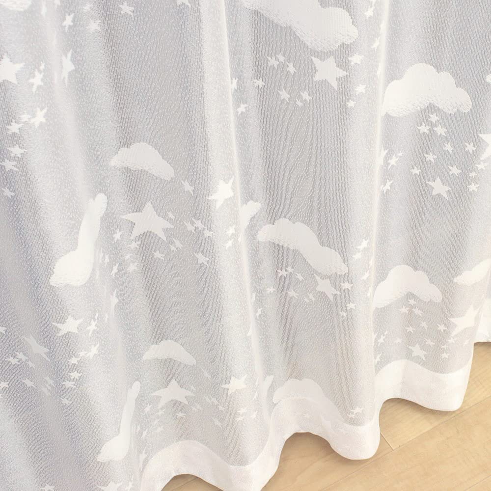 Nebula Pattern Lace Curtains (Set of 2) (Mirror Finish, UV Cut, Washable) (Width 100cm X Length 218cm)