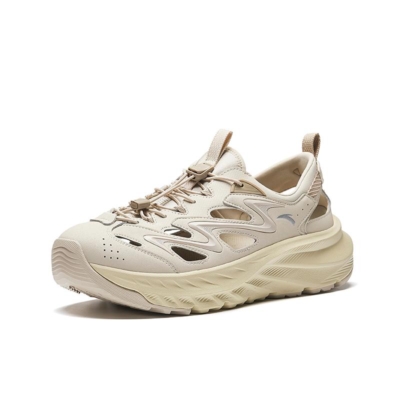New Anta Slip Resistant Breathable Height Increasing Abrasion Resistant Lightweight River Trekking Shoes Men's Beige 912528522-4