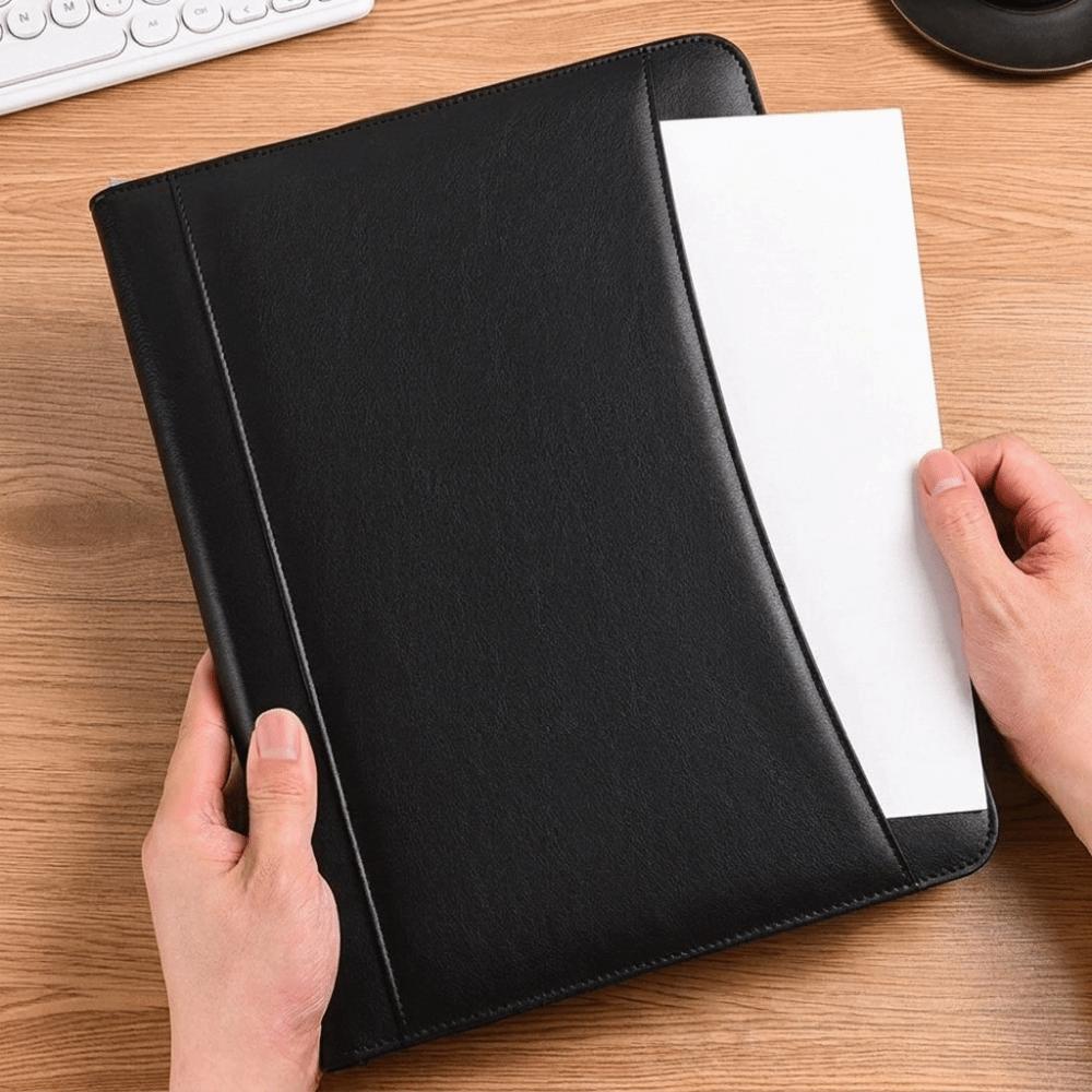 A4 Padfolio mit Reißverschluss Business-Mappe Aktentasche Bürobedarf Dokumenten-Organizer Business
