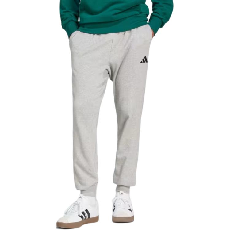 Adidas ESSENTIALS Cozy French Terry Joggers Casual Pants Men's Medium Gray/Black JE3855
