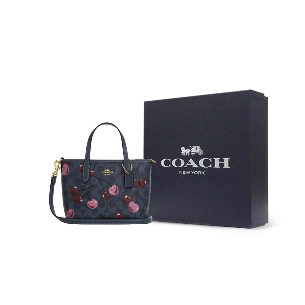 Coach Město 15 Uzavírání na zip Logo Plátěná taška Tote Nákupní Taška přes rameno Crossbody Mini Dámská Tote Smíšené barvy Denimově modrá CY737-IMDEI