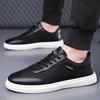 Men's shoes new leather breathable sports casual shoes lightweight versatile board shoes trendy brand fashion white shoes