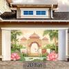 2D Traditional Pichwai Backdrop, Cow Temple Background for Indian Wedding Photoshoot