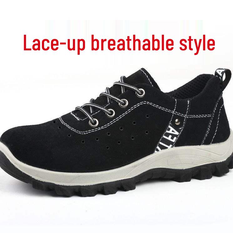 Herren Stahlkappe Atmungsaktiv Anti-Quetsch Anti-Durchstich Sommer Arbeitsschuhe: Leicht, Abriebfest, Geruchshemmend, Solide Sohle.