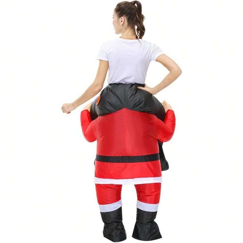 Inflatable Santa Claus Costume Adult, ride on elves Costume, Fancy Funny elves Costumes Christmas Halloween Blow up Costumes
