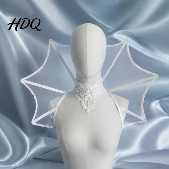 Collare alto per Halloween, collare da vampiro, mantellina gotica vittoriana per le spalle, collo elisabettiano da donna per festa in costume, cosplay, mascherata