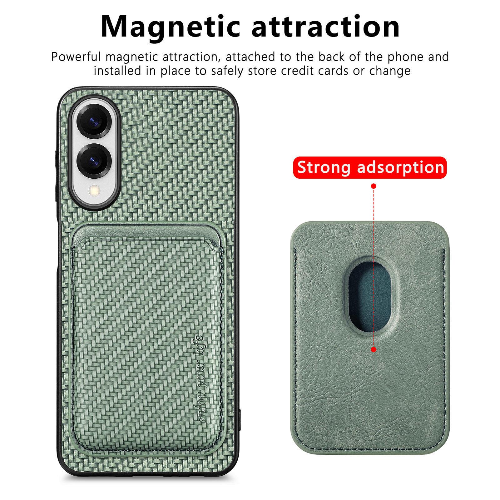 

For Samsung Galaxy S25 Edge Case Magnetic Detachable Card Holder Phone Back Cover Brown
