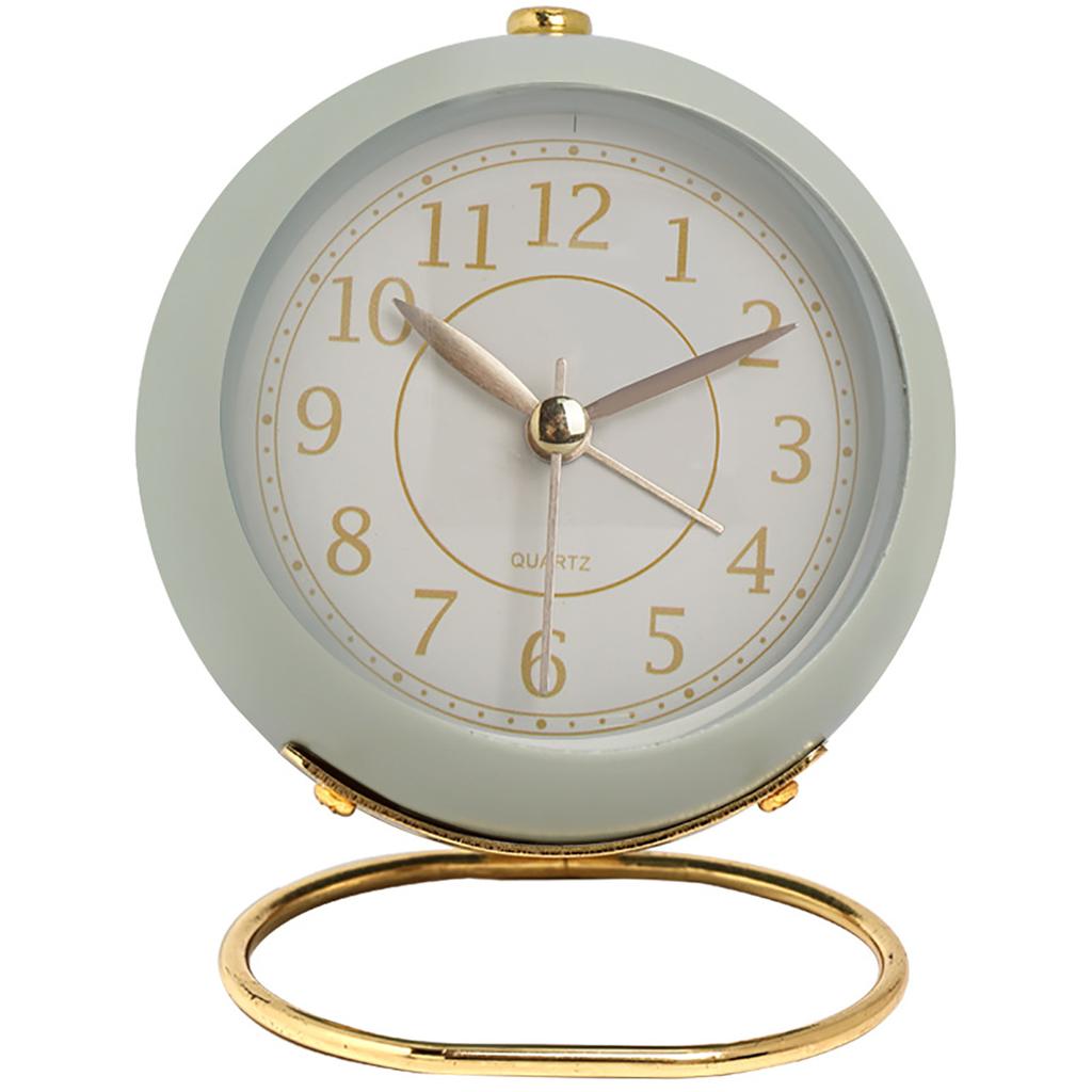 Analog Alarm Clock Pointer Design Mute Metal Luminous Desktop Clock Electronic Quartz Clock Living Room Desk Decor for Kids Room