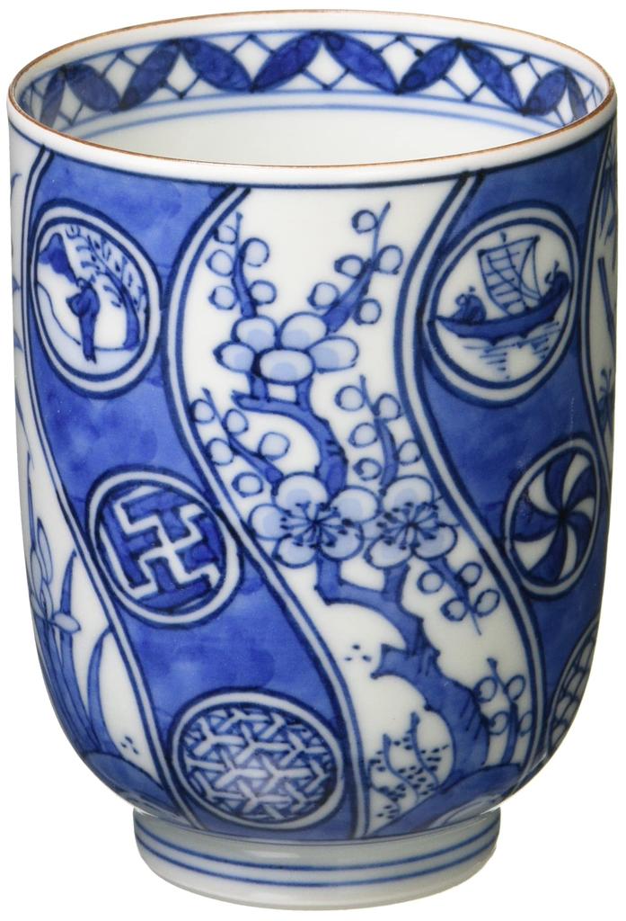 Large Dyed Four Kyo-yaki, Kiyomizu-yaki, Kaho-gama, Teacup, Gentlemen, UGS670-01