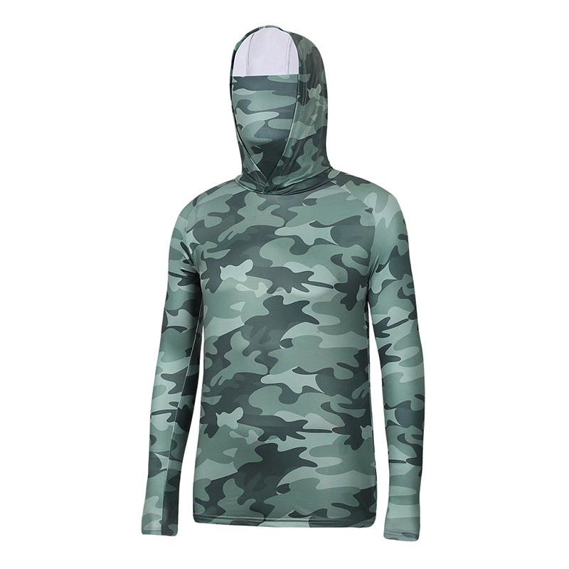 Men s Outdoor Camouflage Hooded Jumpsuit with Sun Protection and Mask Extra Large