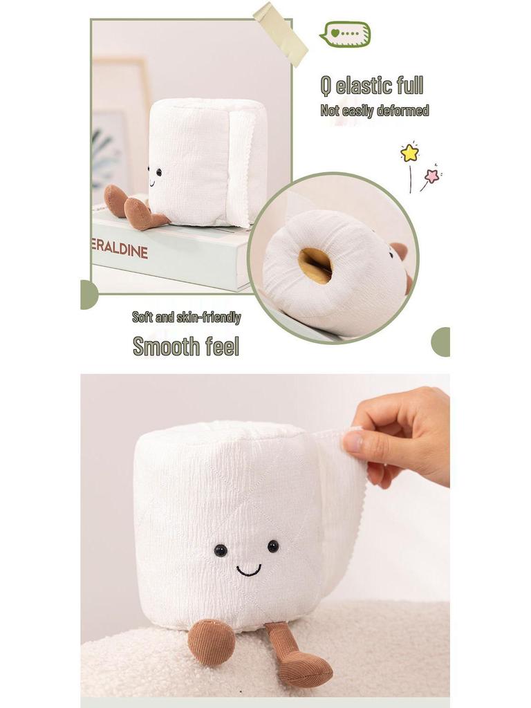 Minimalistische JC-Style-Toilettenpapier-Plüschpuppe – Niedliches Deko-Spielzeug für Zuhause