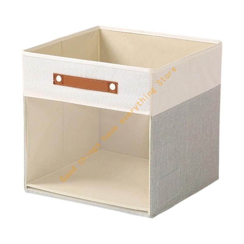 Foldable Large Capacity Storage Box Clear Window for Clothing Pants Organization Nonwoven Cotton Linen Materials 55KF