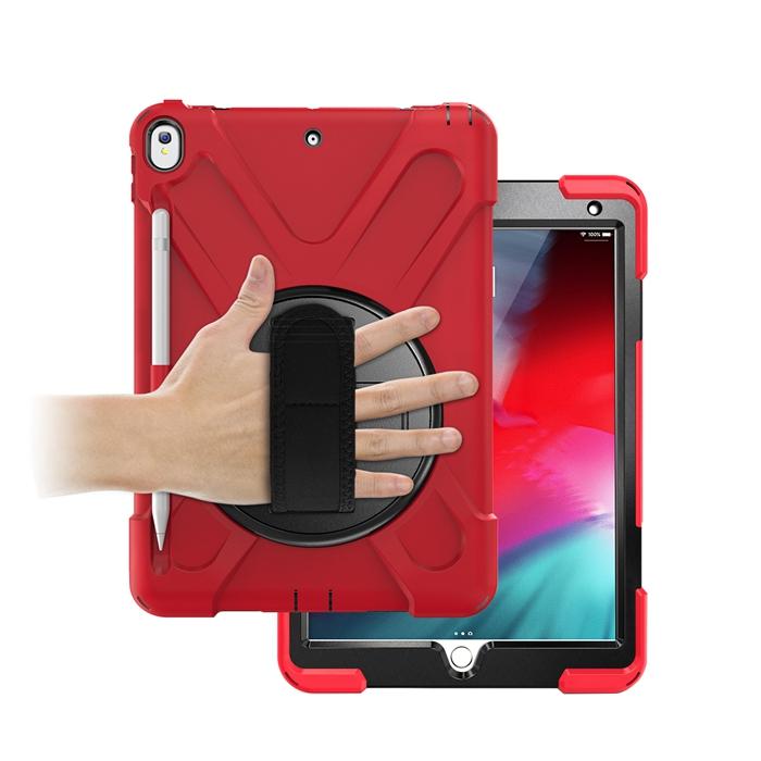 Custodia per Tablet con Cavalletto per iPad Air 3 2019 / Pro 10.5 2017 Cinturino a Mano Portapenne Robusta Armatura Ibrida Antiurto Copertura con Supporto