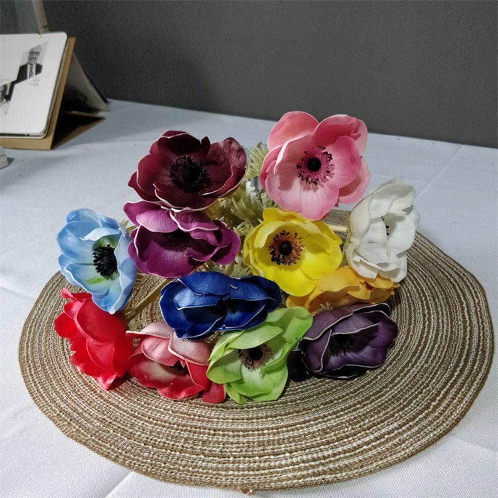 

Офис Гостиная Вечеринка Цветущие искусственные анемоны Поддельные цветы Растительный букет Моделирование