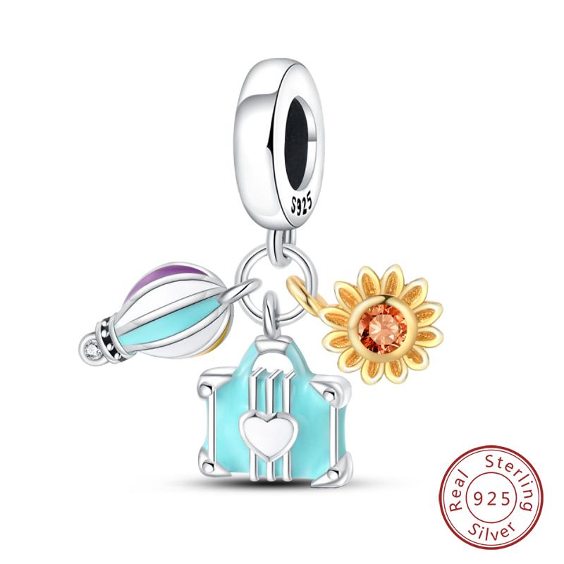 100% Copper Butterfly Fairy Dream Ocean Shell Pearl Mermaid Sea Turtle Sunflower Charms Beads Fit Qikaola Bracelets