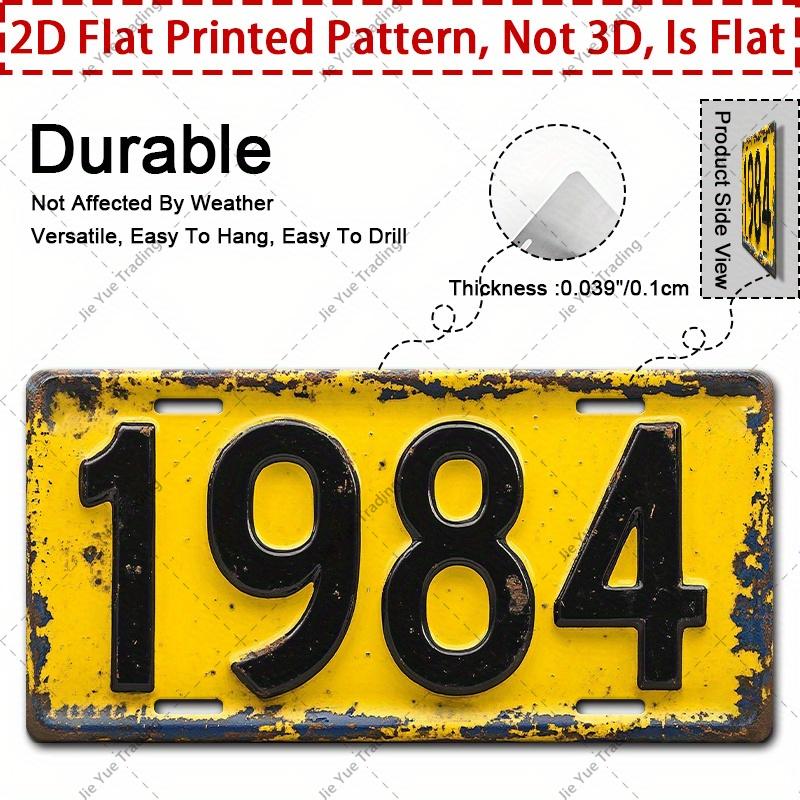 

Vintage Distressed Year License Plate D Flat Aluminum Tin Sign Wall Art Decor for Garage Bar Man Cave and Car Front Plate 15x30cm(5.9x7.8inch)
