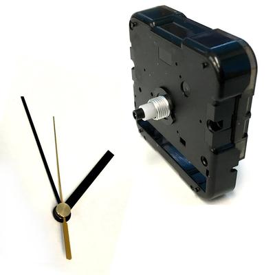 Handmade Clock Movement, Clock Shaft & Hands Set (Quiet Sweep-Type Short Shaft & Rod-Type, Black Q-9)