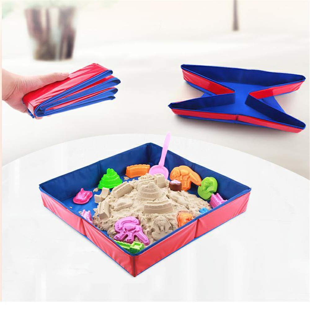 Sand Table, 48x48cm Foldable Oxford Cloth Sand Tray, Sensory Toy for Kids, Gift for Boys