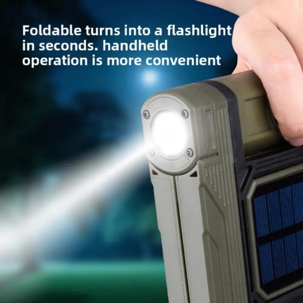 5000mAh Portable Solar Camping Light,Rechargeable Flashlight with Magnetic,Hook,Waterproof,Camping,Outdoor,Fishing,Car Repair,Tent