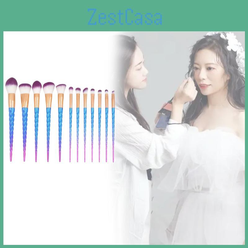 Meerjungfrau Spiralmuster 12-teiliges Make-up Pinselset Lange Zubehörgriffe