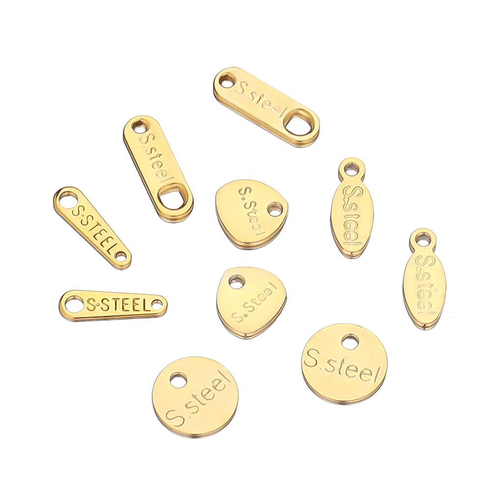 50pcs Stainless Steel Small End Tail Charm Pendant Necklace Extender Chain Charms for DIY Jewelry Making Crafts Accessories
