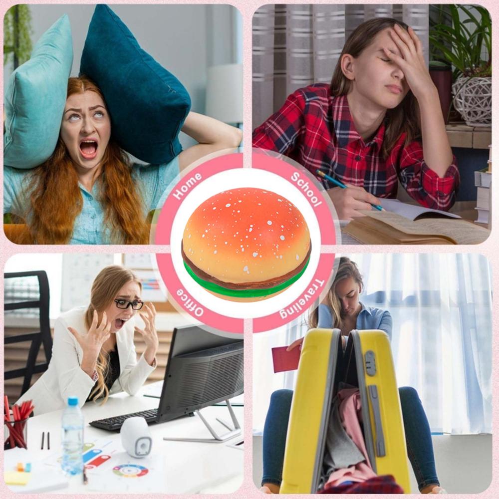 Mačkací hračka na odbourání stresu Hamburger Sušenky k mačkání Hračka na uvolnění napětí Relaxace úzkosti Kancelářská stolní dekorace