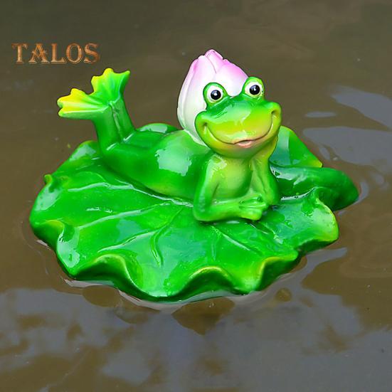 Socha plovoucí žáby Pryskyřice Kreslená odpočinková žabka Ornament Jezírko Figurka plovoucí žáby pro akvárium Zahrada s vodním bazénem Dekor