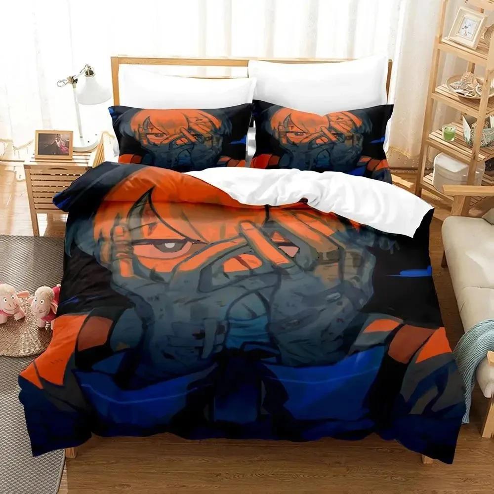 MILGRAM Single Double Quen King-Sized Dimensionsd Dimensions Beding Set Young Boys Bedrom Soft Duvet Cover Set 3D Printed Anime Bed Shet Set
