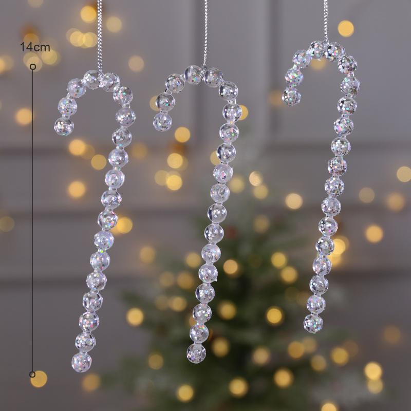 Snowflake Icicle Drop Ornaments Crystal Christmas Tree Transparent Decoration Pendant Christmas Home Decoration Navidad 2023