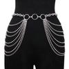 Women Alloy Waist Chain Multi Layer Chain Tassel Belly Chain Adjustable Harness Gothic Waist Chain Clothing Accessory