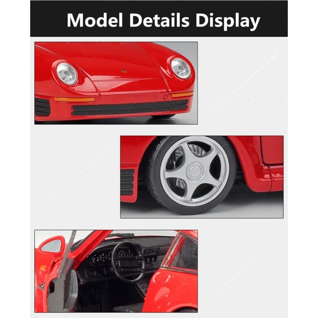 Welly 1/24 Porsche 959 Alloy Sports Car Model Diecast Metal Classic Racing Vehicle Car Model Simulation Collection Kids Toy Gift