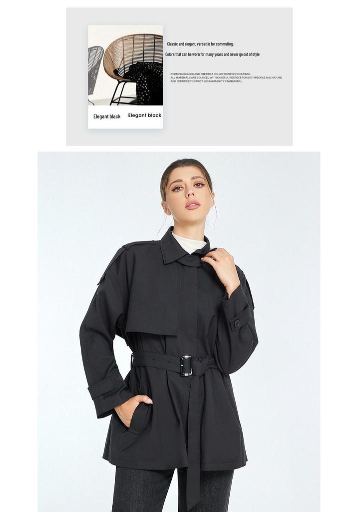 Available: Nan You Women's Asymmetric Trench Coat - 2026 Spring/Autumn Collection, Petite Size, Versatile and Stylish.