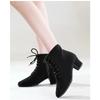 Damen Latin Ballroom Schuhe Tango Jazz Salsa Tanzen Hohe Absätze Trainingsschuh Mädchen Modern Social Dance Sneaker Stiefel