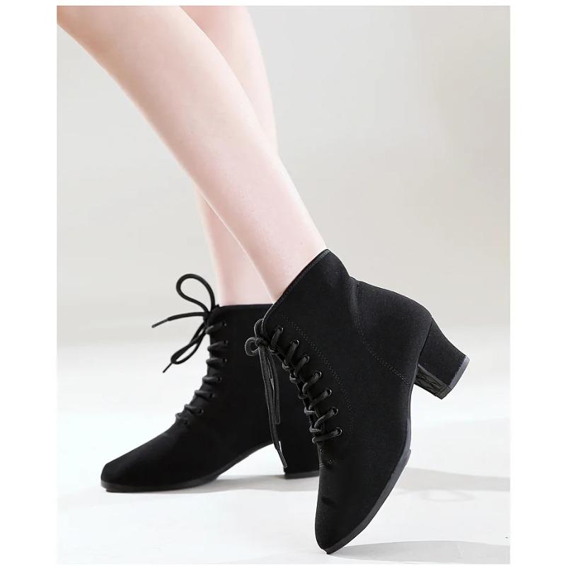 Damen Latin Ballroom Schuhe Tango Jazz Salsa Tanzen Hohe Absätze Trainingsschuh Mädchen Modern Social Dance Sneaker Stiefel