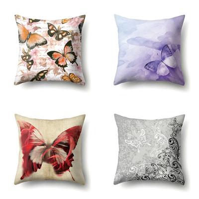 Polyester Kissenbezug Schmetterlingsmuster Kissenbezug Autodekoration Zuhause Druck Kissenbezug Bettseite Kissenbezug