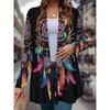 Boho Chic Printed Loose Long Sleeve Open Front Cardigan Women Comfortable Casual Outerwear