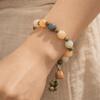 Lotus Charm Tibetan Buddha Bracelet Charm Jewelry Wooden Beads Bracelet  Anxiety Relief