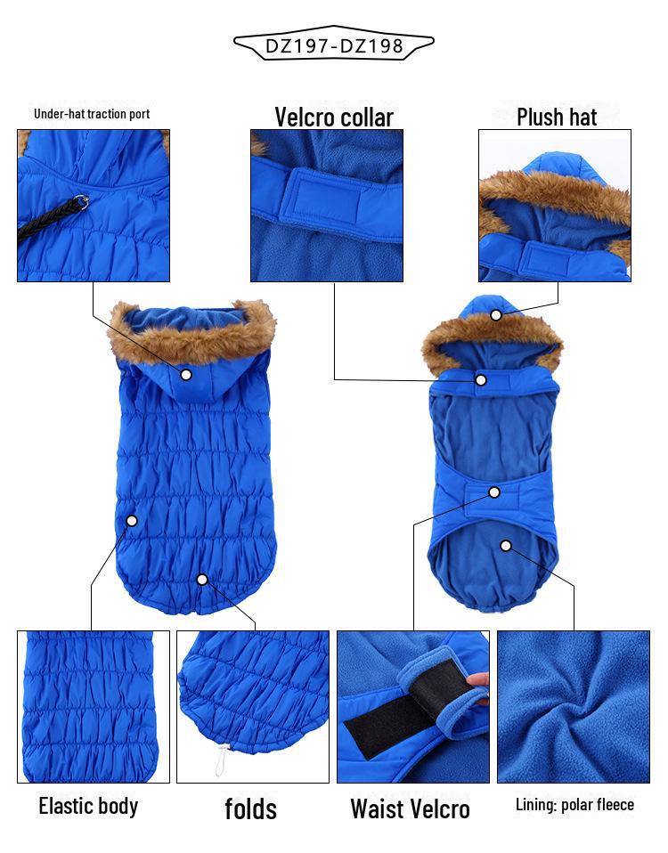 Meiqi Winter Reflective Pet Clothes for Large Dogs